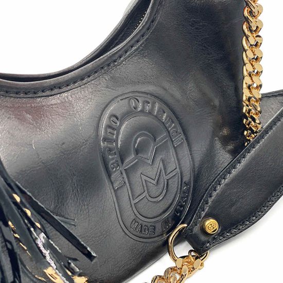 Сумка-банан Marino Orlandi  черная кожаная - фото 4, 