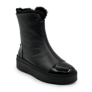 Ботинки высокие TUFFONI черные кожа/лак на меху - фото 2, 2424048PF TUF NERO