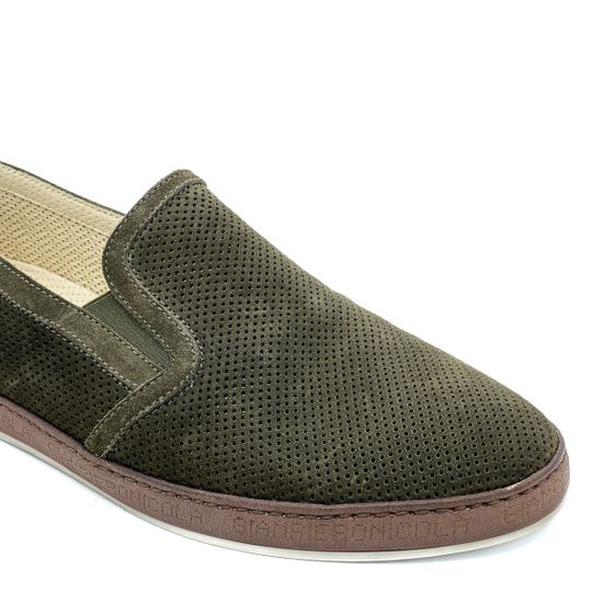 Слипоны Giampieronicola зеленые замшевые - фото 6, 