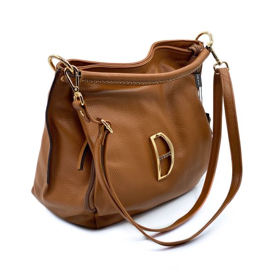 Сумка Di Gregorio рыжая кожаная - фото 2, 