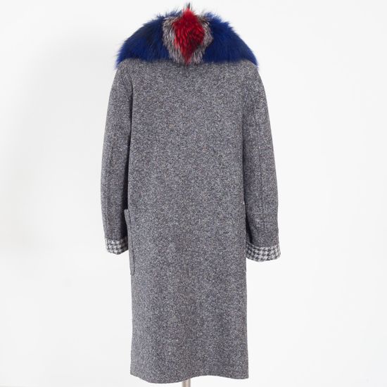 Пальто VOLPI драповое серого цвета - фото 3, 