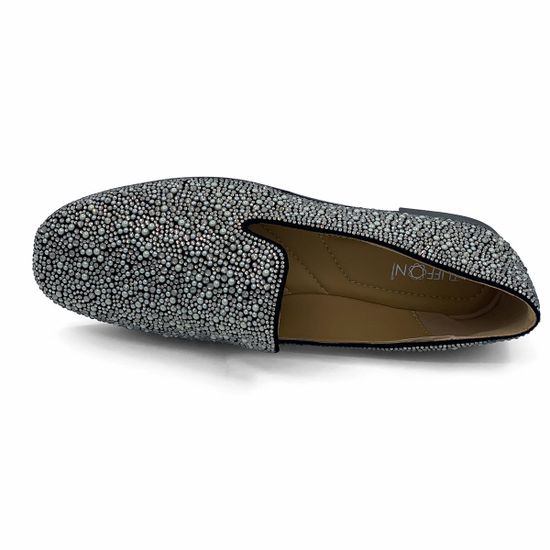 Слипоны Tuffoni черные кожаные со стразами - фото 5, 1022039VL TUF NERO