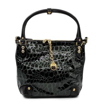 Сумка Marino Orlandi черно-зеленая лакированная - фото 1, 4913 MO VERDE