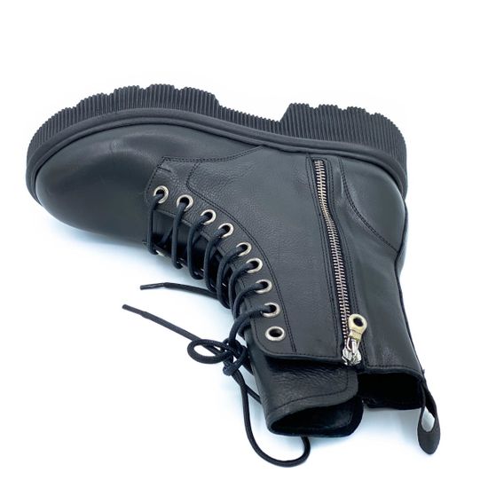 Ботинки Mimmu черные кожаные демисезонные - фото 5, M376M2 MIM NERO