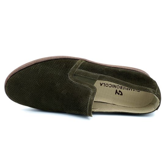 Слипоны Giampieronicola зеленые замшевые - фото 5, 