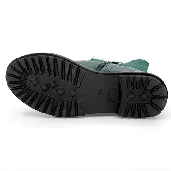 Полусапоги Lab Milano зеленые МЕХ комбинация кожи и замши - фото 4, R6689 LAB