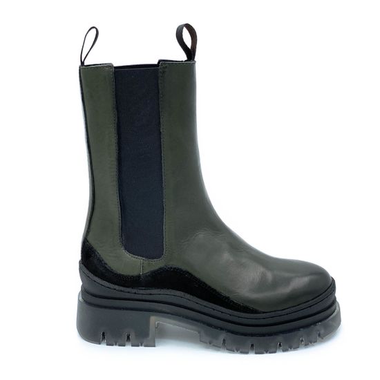 Ботинки челси Mimmu зеленые демисезонные комбинация кожи и замши - фото 1, E442E1 MIM VERDE