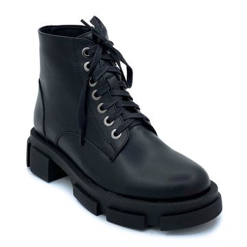 Ботинки Cover черные кожаные МЕХ - фото 2, 76913-2 COV