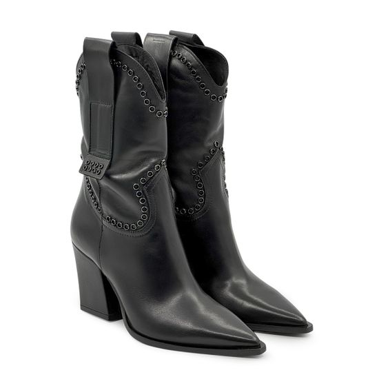 Полусапоги казаки MIMMU черные кожаные демисезонные - фото 8, M2726M11 MIM NERO