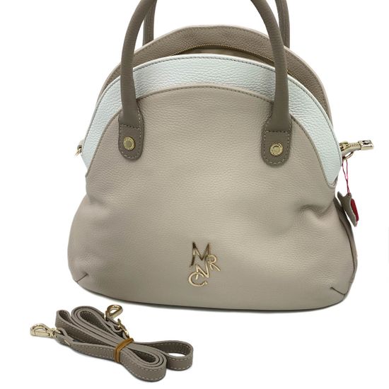 Сумка Marina Creazioni бежево-белая кожаная - фото 5, 