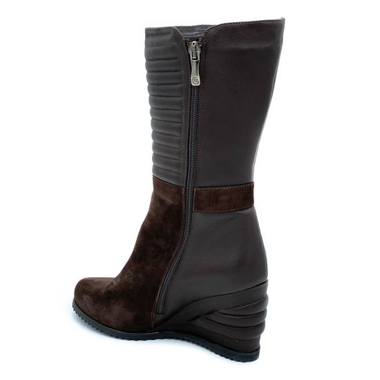 Полусапоги Giorgio Piergentili коричневые на байке комбинация замши и кожи - фото 3, 9322 GP MORO