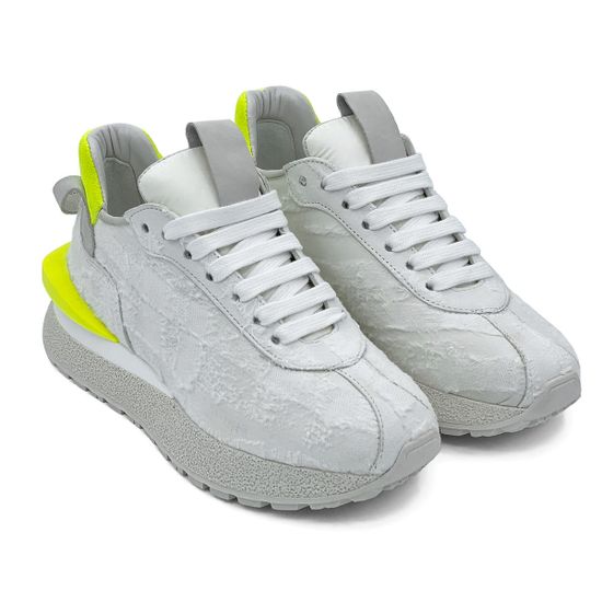 Кроссовки MIMMU бело-желтые кожа-текстиль N12 - фото 7, F937K2 MIM N12