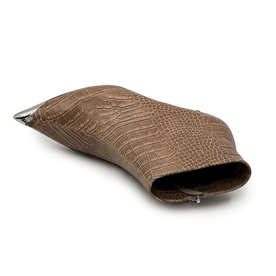 Ботильоны TUFFONI бежевые кожаные тиснение &quot;крокодил&quot; на байке - фото 5, 3524066LB TUF BEIGE