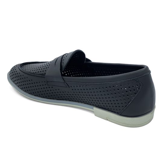 Лоферы Lab Milano черные кожаные перфорированные - фото 3, 173 LAB NERO