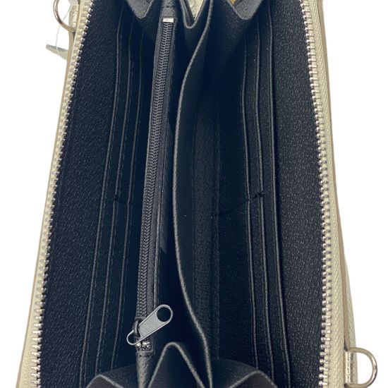 Сумка мини кросс-боди Di Gregorio золотая кожаная - фото 4, 