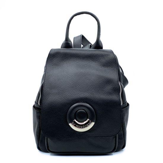 Рюкзак Di Gregorio черный кожаный - фото 1, 818 DG NERO