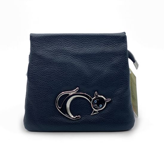 Сумка Renato Angi черная кожаная &quot;кошка&quot; - фото 1, 