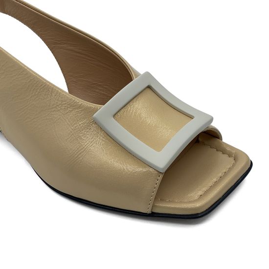 Босоножки MOTCLE кожаные песочного цвета - фото 6, MOT2272P MOT SAND