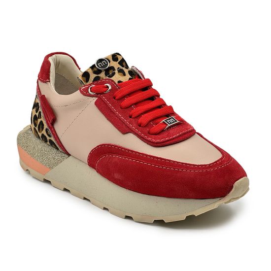 Кроссовки женские NILA NILA кожа/замша розовая/красная/леопард - фото 2, NO6742 NIL ROSSO LEO