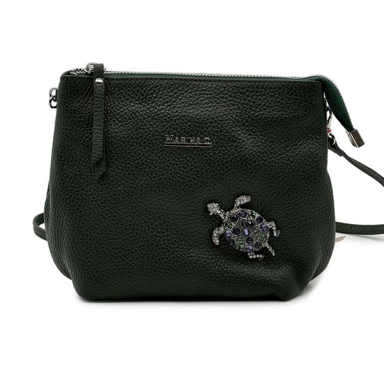 Сумка Marina Creazioni зеленая кожаная с черепахой - фото 1, 