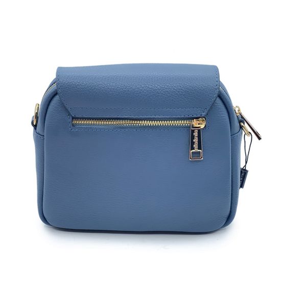 Сумка NILA&amp;NILA кожаная голубая с пчелкой - фото 3, 