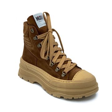 Ботинки Mimmu коричневые замшевые Байка - фото 2, D144M6 MIM FOX