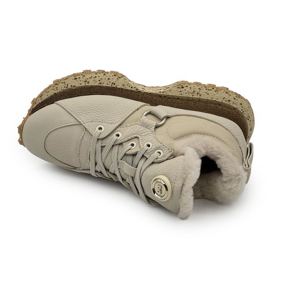 Кроссовки NILA&amp;NILA бежевые кожаные на меху - фото 5, NO6461M NIL BEIGE