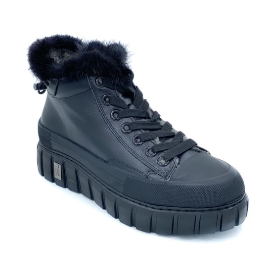 Ботинки Ilasio Renzoni черные кожаные МЕХ - фото 2, 