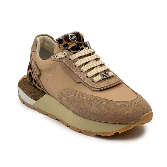 Кроссовки женские NILA NILA кожа/замша бежевая/леопард - фото 2, NO6742 NIL BEIGE LEO