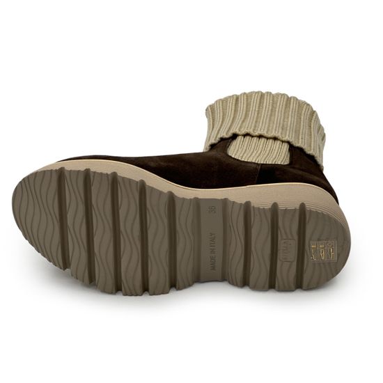 Ботинки KELTON замша/текстиль коричневые на байке - фото 4,