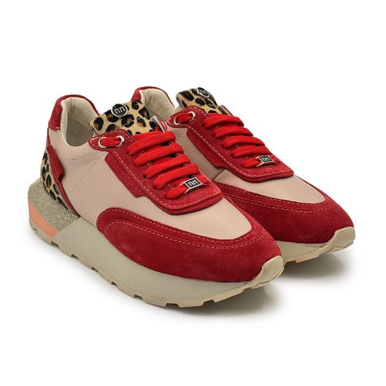 Кроссовки женские NILA NILA кожа/замша розовая/красная/леопард - фото 8, NO6742 NIL ROSSO LEO