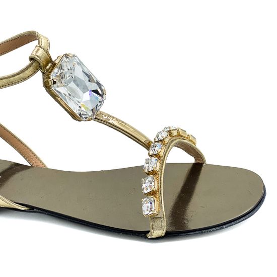 Босоножки Renzi кожаные золотые - фото 4, 