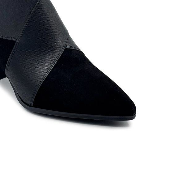 Ботильоны Francesco Valeri черные замша/текстиль демисезонные - фото 6, U16 FV