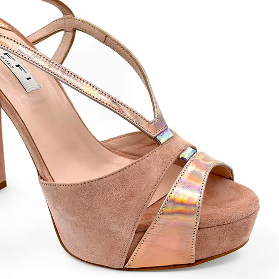 Босоножки Tiffi розово-золотые замшевые с кожаными вставками - фото 6, 558/A TI ORO