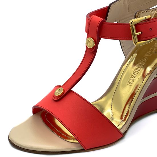 Босоножки Loretta Pettinari красные кожаные - фото 6, 9116Z гейша LP