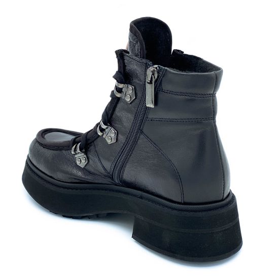 Ботинки Lab Milano черные комбинация кожи и наплака ШЕРСТЬ - фото 3, 