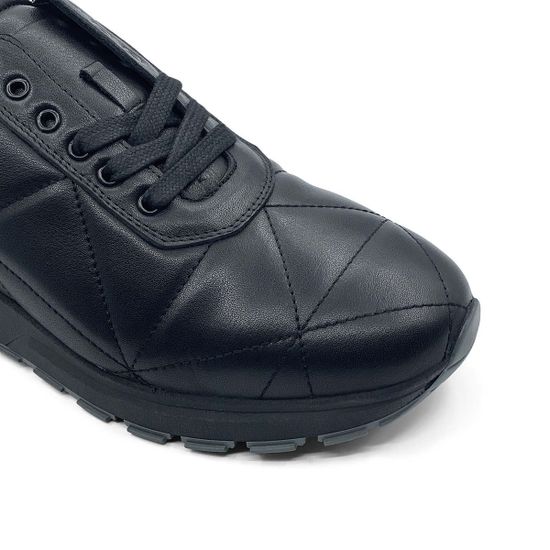 Кроссовки Lab Milano черные кожаные стеганные на меху - фото 6, 