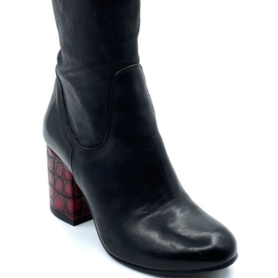 Сапоги Mimmu черные кожаные демисезонные - фото 6, 