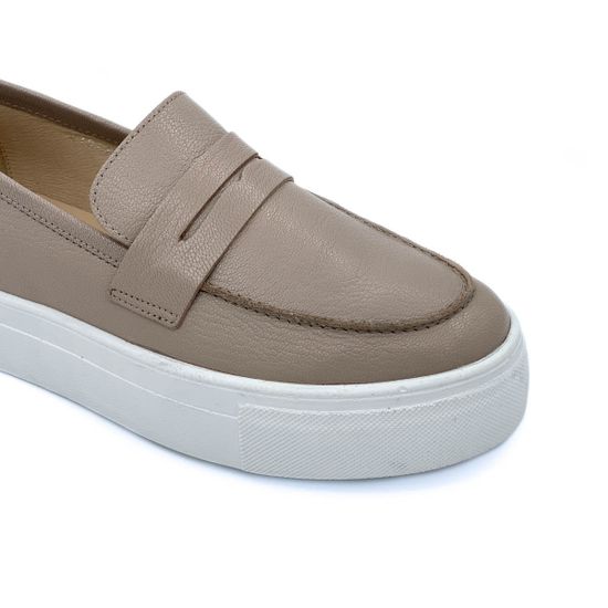 Лоферы Cover бежевые кожаные - фото 6, 1705805 COV TAUPE