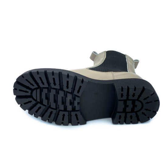 Ботинки Cover бежевые кожаные МЕХ - фото 4, 365623-2 COV