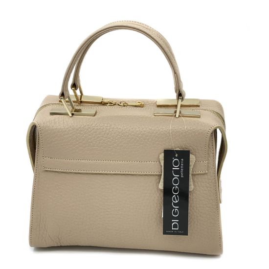 Сумка Di Gregorio бежевая кожаная - фото 3, 
