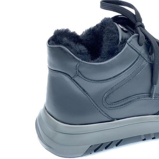 Кроссовки Lab Milano черные кожаные МЕХ - фото 7, ZEN10385 LAB