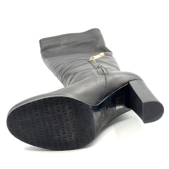 Сапоги Renzi черные кожаные МЕХ - фото 4, 471519 RZ NAPPA