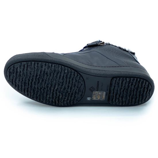 Ботинки Luca Guerrini синие кожаные МЕХ - фото 4, 