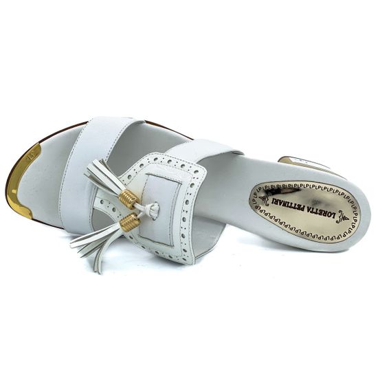 Сабо Loretta Pettinari белые кожаные - фото 4, 