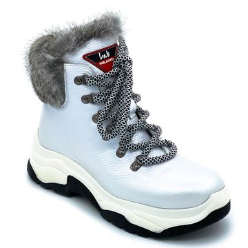 Ботинки Lab Milano белые кожаные МЕХ - фото 2, C20031 LAB BIANCO