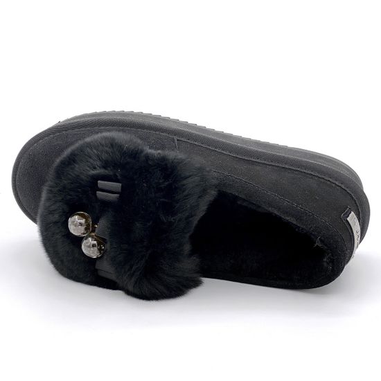 Полуботинки Lab Milano черные замшевые МЕХ - фото 5, M12208 LAB NERO