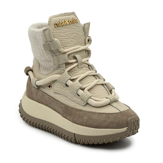 Ботинки NILA&amp;NILA бежевые кожа/замша демисезонные - фото 2, NO9020 NIL BEIGE