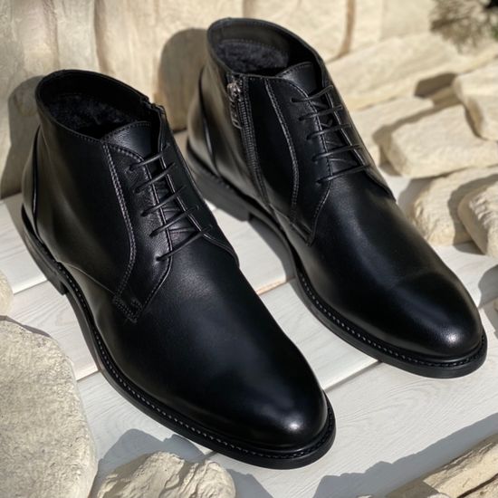 Ботинки Giampieronicola черные кожаные МЕХ - фото 10, 