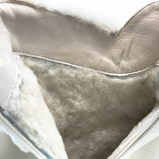 Ботинки Ilasio Renzoni бежевые кожаные МЕХ - фото 7, 